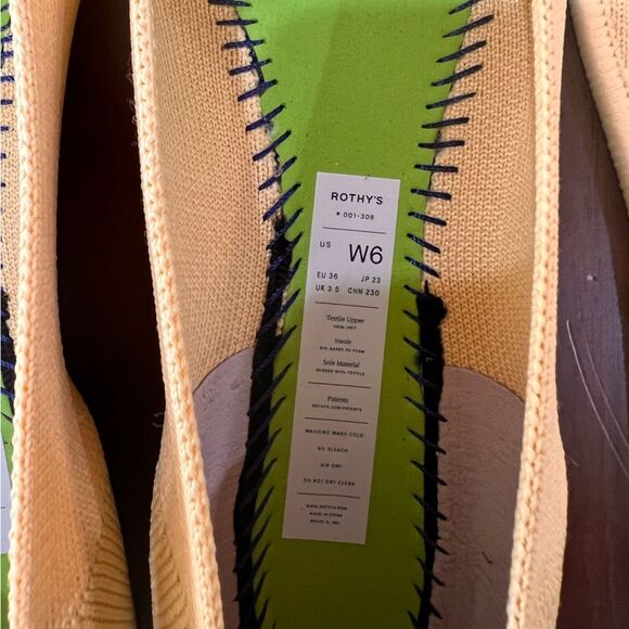 Rothy’s The Flat Lemon Drop Knit Ballet Flats Yellow Round Toe Sz 6 Eco Slip-On - Picture 6 of 7